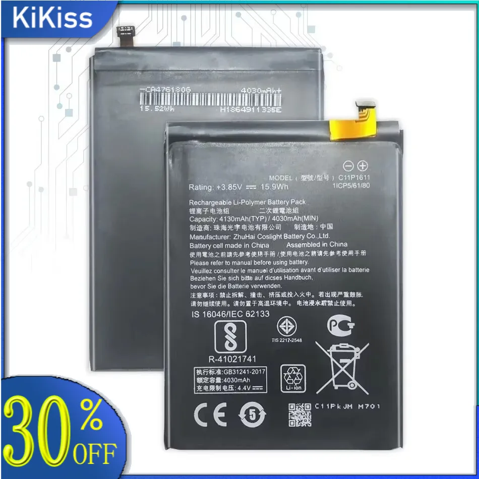 Asus用大容量電話バッテリー,無料ツール,c11p1706,zb601kl,zb602kl,x00tdb,x00tde,4850mah