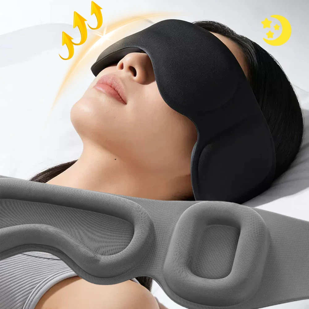 Weighted Eye Mask For Sleeping With Ear Cover 3D Blackout Blindfold Gravity Sleep Patchs Eyeshade Sleepmask for Side Sleeper