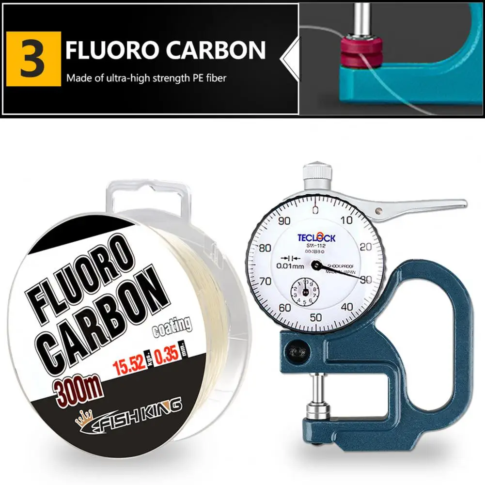 300m lenza 0.30/0.35/0.40/0.45/0.5mm Fluorocarbon lenza monofilamento Nylon filo forte rivestimento in fibra pesca a mosca