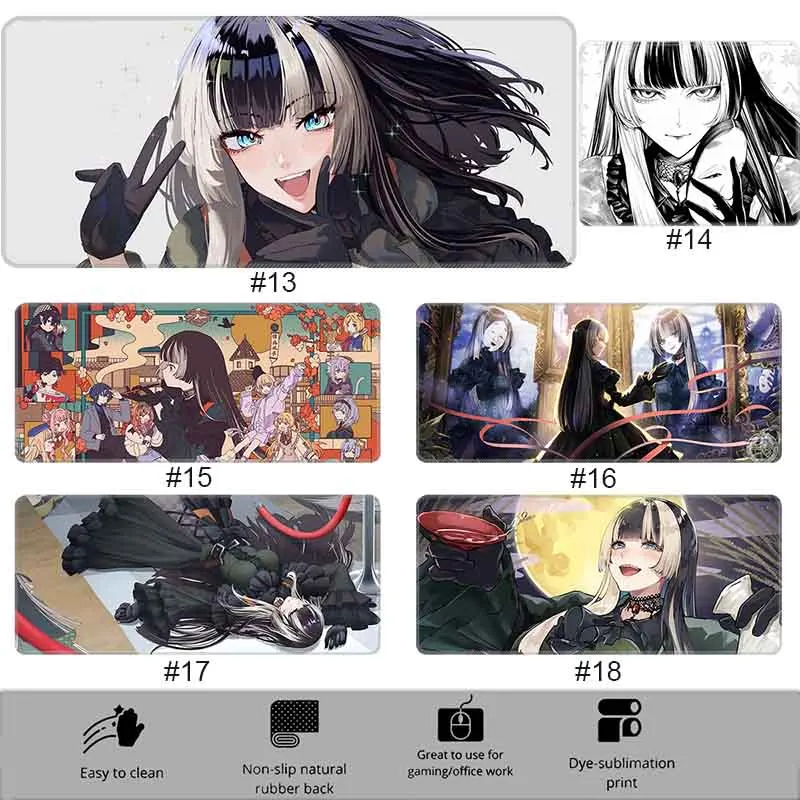 Gamer لوحة ماوس كبيرة Kawii Virtual Idol المطاط ماوس حصيرة أنيمي الفتيات J_J Kufuutei R_Raden HD ماوس الوسادة عدم الانزلاق لوحة المفاتيح #4