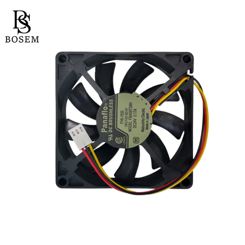 FBA08T24H Fan DC24V 0.17A 80*80*15mm With White Connector