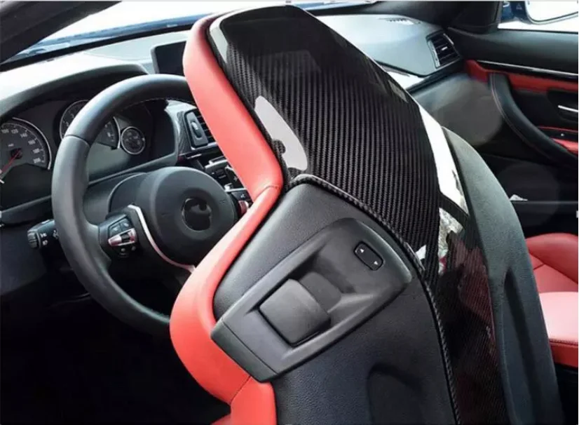 4PCS/SET Auto Carbon Fiber Seat Back Cover for M3 M4 F80 F82 F83 2014-2019