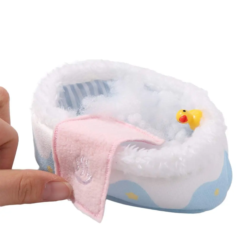 أثاث صغير القطن دمية حوض الاستحمام المشهد ديكور سطح المكتب الديكور دمية كيس النوم حلية Kawaii 10 سنتيمتر دمية حوض الاستحمام Nunu دمية