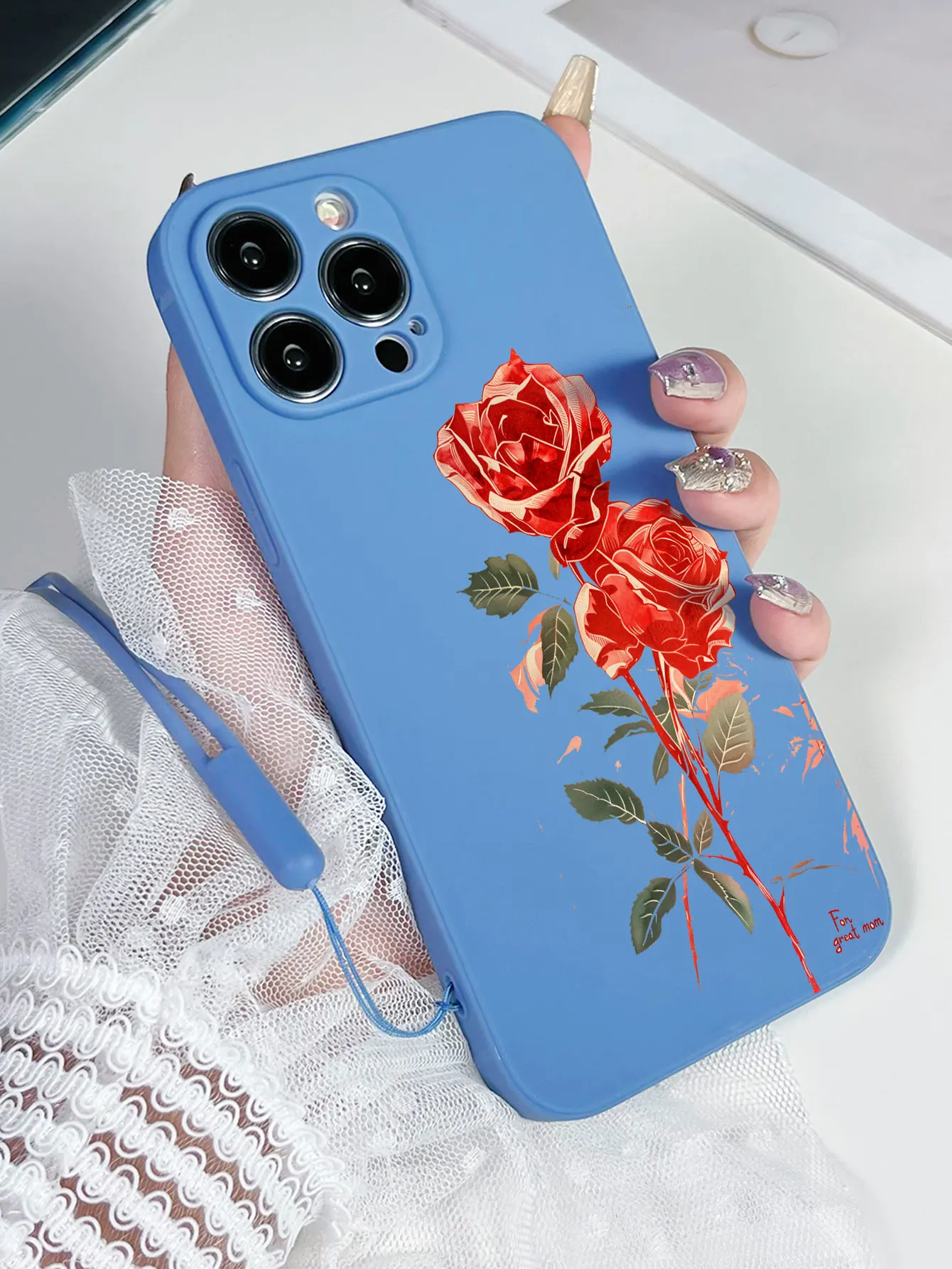 Роскошный чехол для телефона с жидким силиконовым узором «красная роза» для iPhone 17, 16, 15, 14 Plus, 13, 12, 11 Pro Max X XS XR 7 8 SE, задняя крышка Fundas