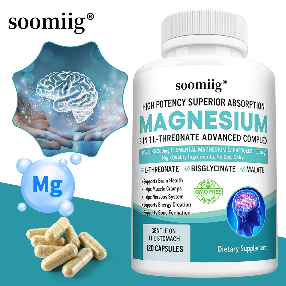 Magnesium L-Threonate+Glycinate+Malate - Improves Sleep Quality, Supports Memory and Cognitive Function, Promote Brain Health