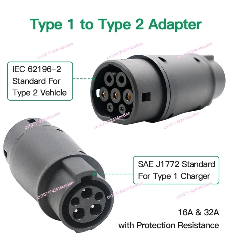 J1772 Electric Vehicle Charging Gun Conversion Head American to European Standard Type2 Charging Gun Type1 Tesla