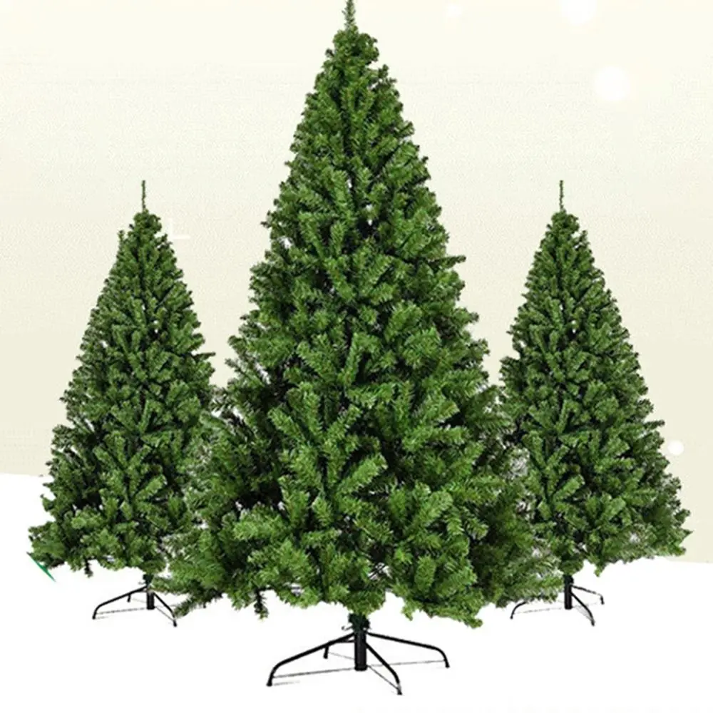 

Зеленая искусственная рождественская елка, ПВХ, зашифрованный дизайн, искусственная елочка, металлическая подставка, рождественская атмосфера, поддельная елка Navidad