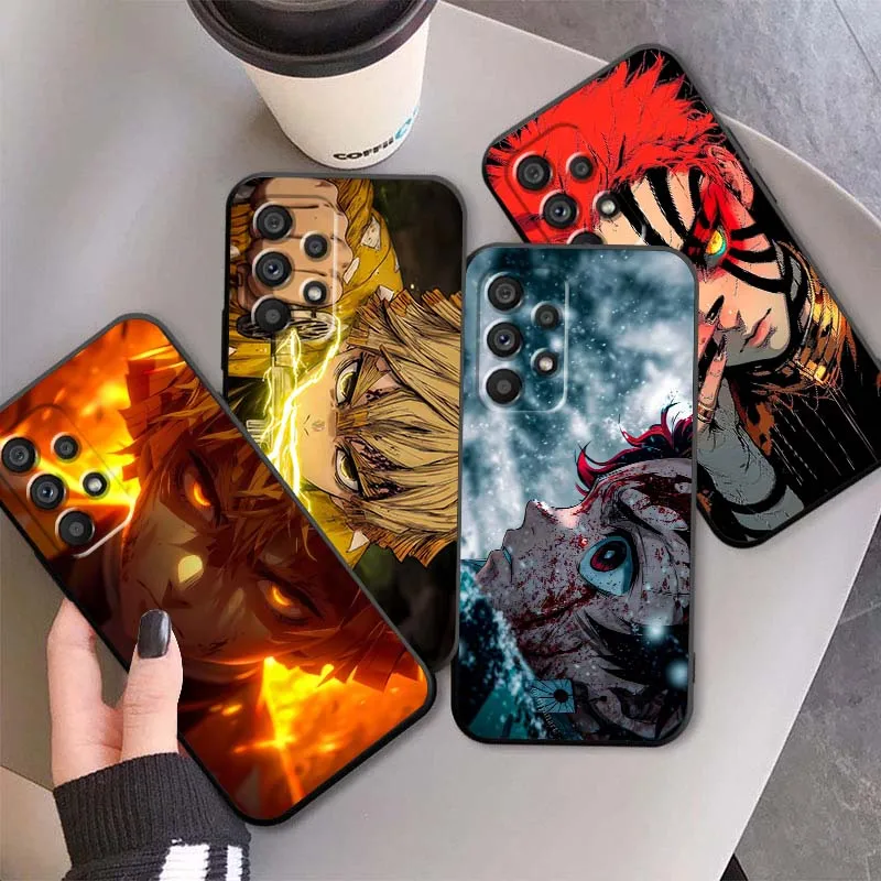 

Anime D-Demon S-Slayer Cool For Samsung A73 A72 A71 A55 A54 A53 A52 A51 A13 A22 A16 A15 A05s A14 A05 A06 5G Black Phone Case