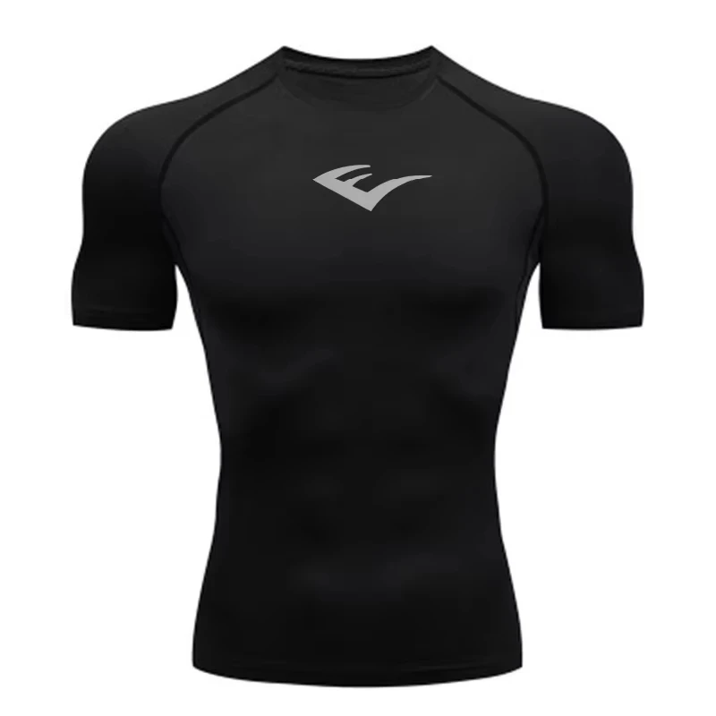 Men's Compression Quick Dry Gym T-Shirt Breathable Fitness Printed Short Sleeve Sportswear  ZY00138