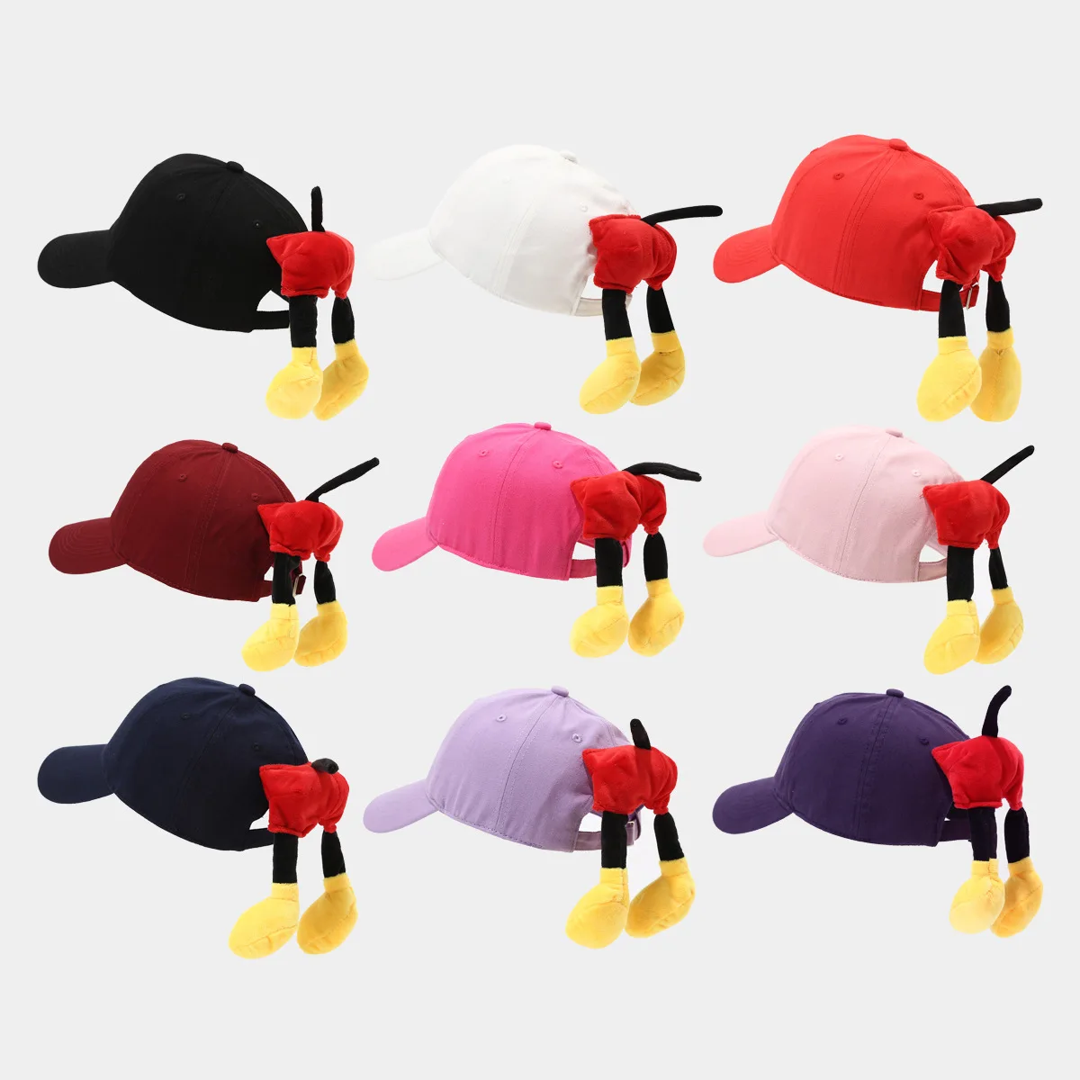 

Cute Cartoon Cotton Baseball Cap Women Summer Candy Color Casual Adjustable Street Hat Girl Student Soft Top Snapback Sun Hats