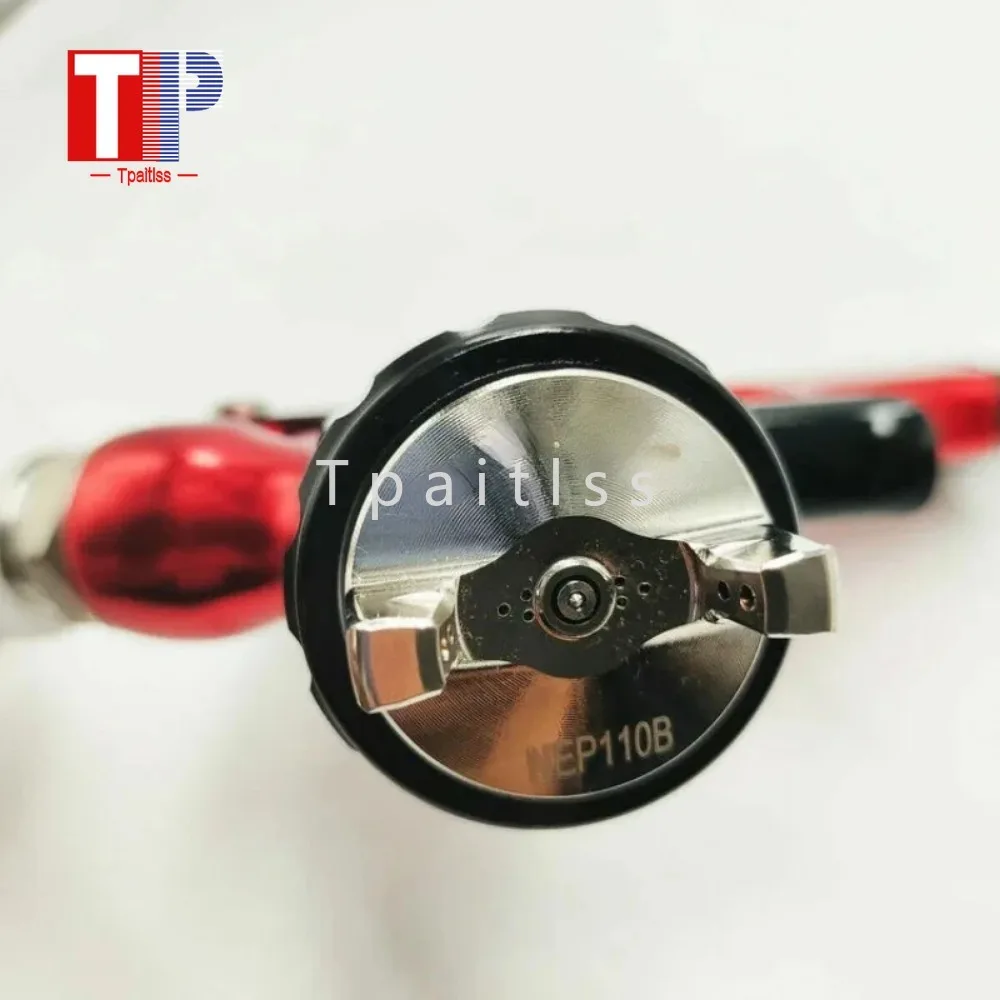 Tpaitlss Red Spray Gun LITE 1.3mm Nozzle 600ml cup LVMP Car Pain Tool for Varnish and primer