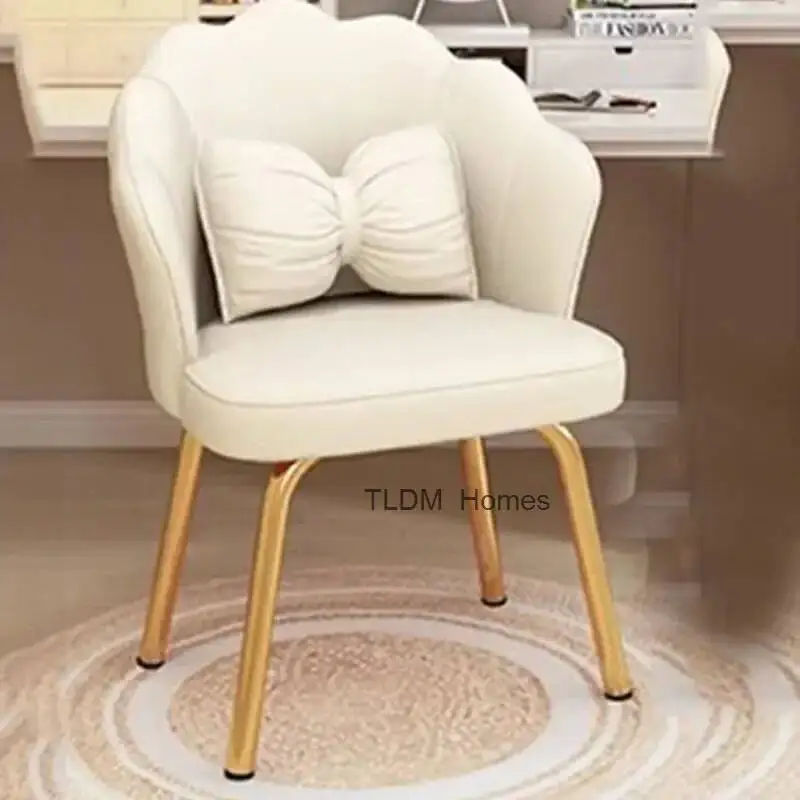 Soft Modern Girls Living Room Chair Makeup Princess Chair Stool Lazy Nordic Small Vanity Bedroom Tabouret Chambre Furniture