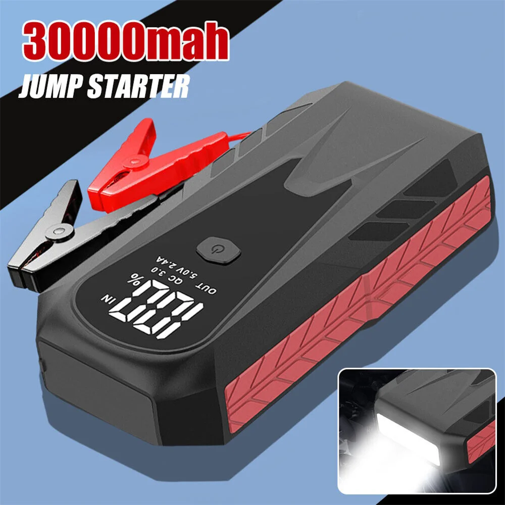 

800A Car Battery Jump Starter Power Bank Portable USB Fast Charger with LED Lamp