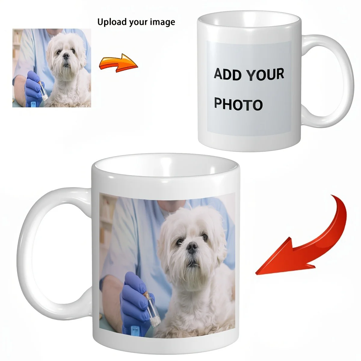 

Personalized Photo Print Mug - Customizable Picture Cup for Couples & Relatives, Ideal Gift for Valentine's Day, Mother's Day, Wedding