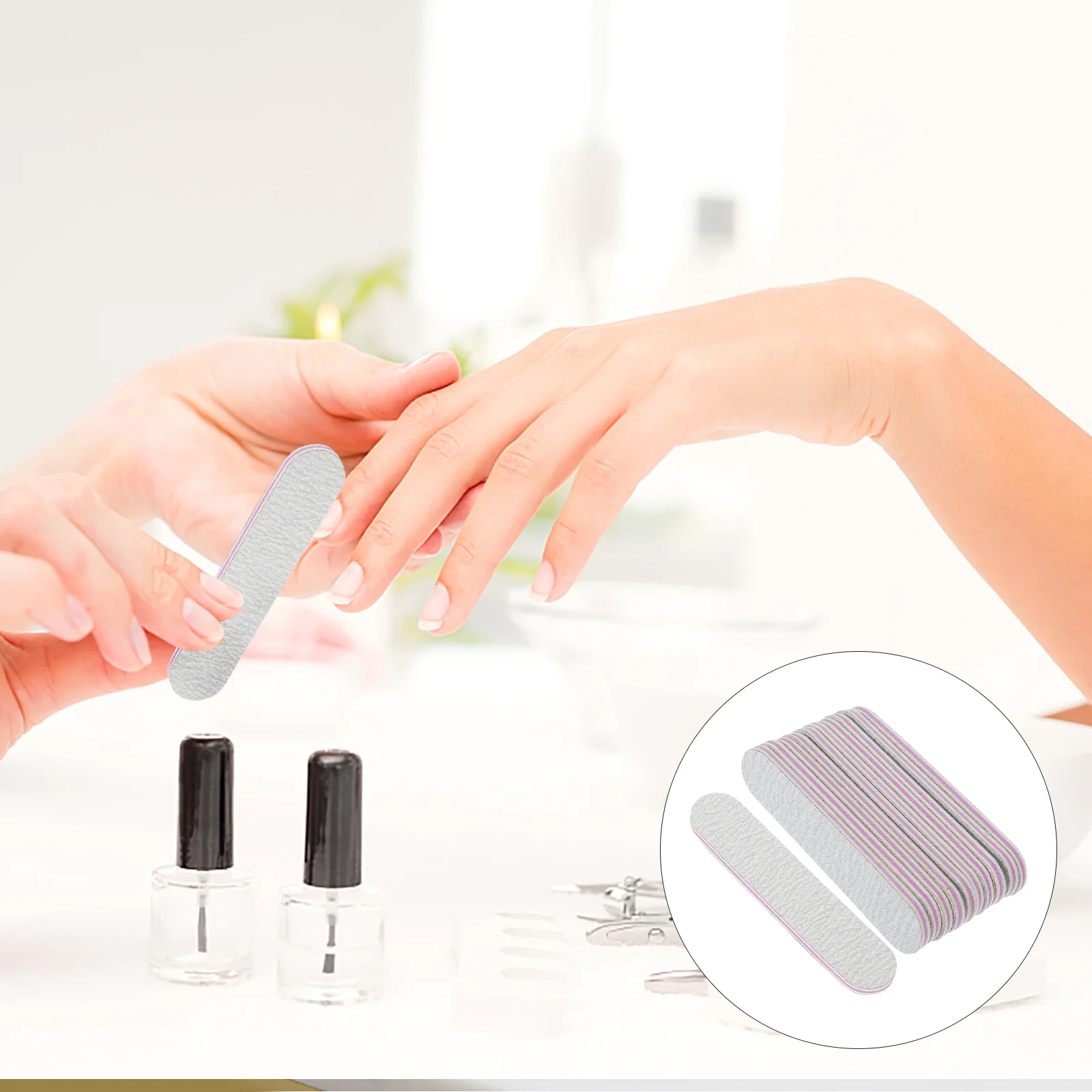 

100 Pcs Mini Nail File Manicure Tools Sanding Bar Dual Sided Files Sponge Portable