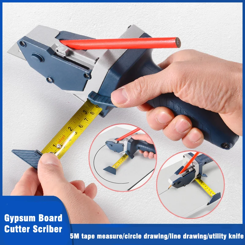 Gypsum Board Cutter Scriber Plaster Board Edger Drywall Automatic Cutting Artifact Cutter Tool Scale Home Woodworking Hand Tools