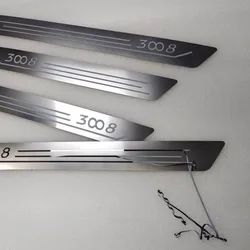 Stainless Steel Door Sill Scuff Plate Car Accessories Trim For Peugeot 3008 2009 2010 2011 2012 2013 2014 2015 2016