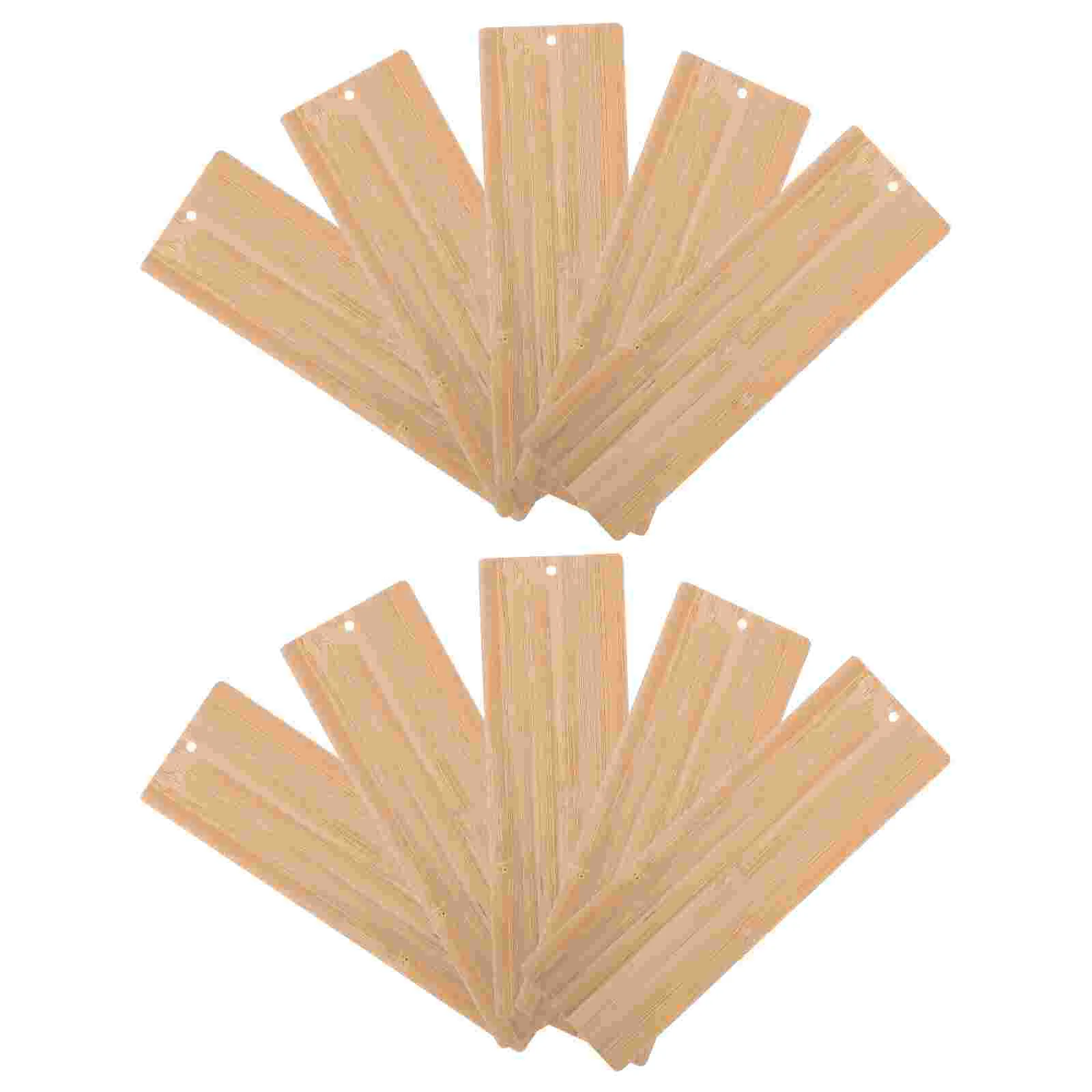 10 Pcs Paper Scissors Bamboo Bookmark Discs Blanks Miniatures Crafts Decorate Rectangular Tags Shapes Child