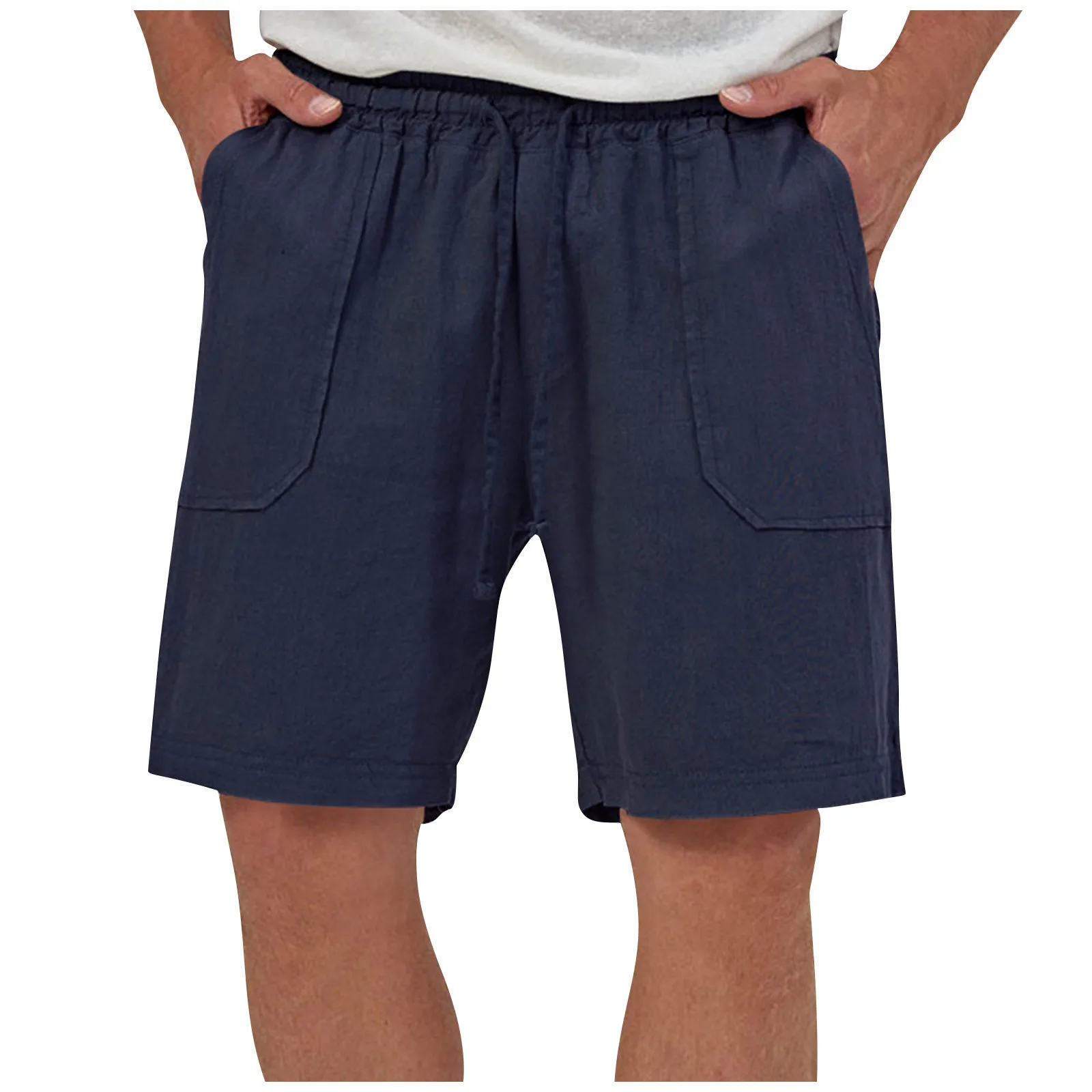 

Мужские однотонные шорты Shors, повседневные тонкие удобные свободные прямые шорты, летние пляжные хлопковые льняные шорты для улицы