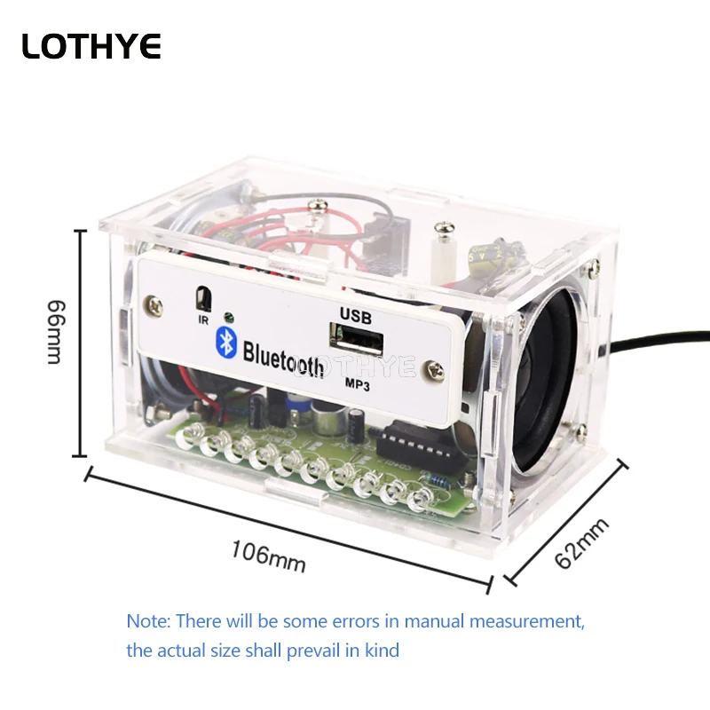 Mini Amplifier Audio Bluetooth 3W*2 Speaker Making Kit DIY Electronic Kit Two Channel LED Voice Activated Spectrum With Remote view 5