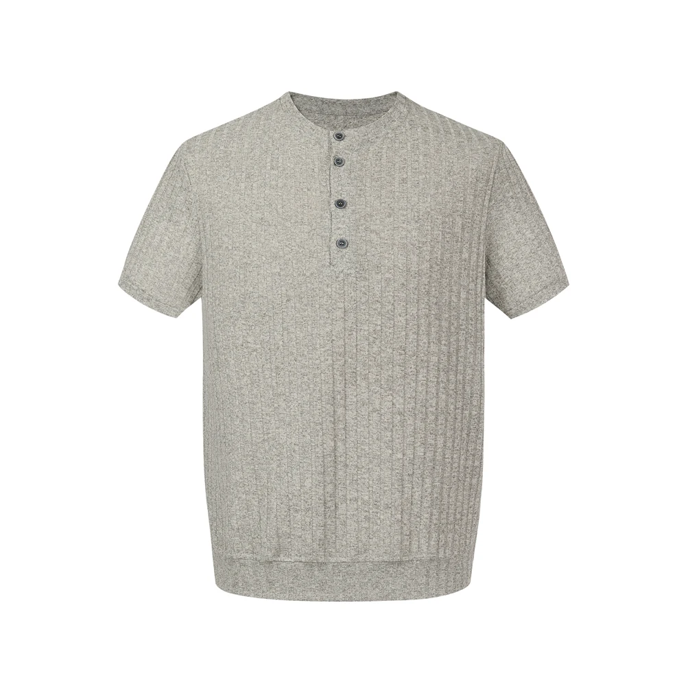 2026 Summer New Style Men's Old Money Style Short-Sleeved Polo Shirt American Retro Henry Collar T-Shirt