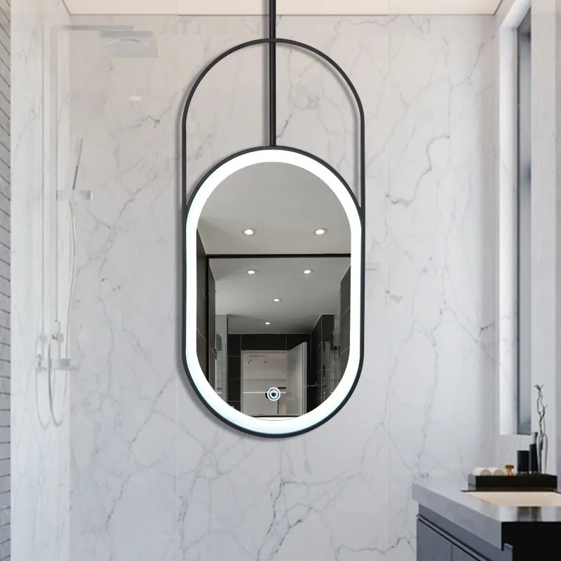 

Bathroom Mirror Hotel Engineering B & B Intelligent Mirror with Light Wash Table Hanging Oval Ceiling Suspender Mirror