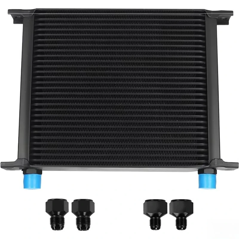 

Guaranteed Excavator Parts 30 Row 10AN AN10 Aluminium Engine Transmission Oil Cooler Kit Stacked Plate With 6AN 8AN Adapter