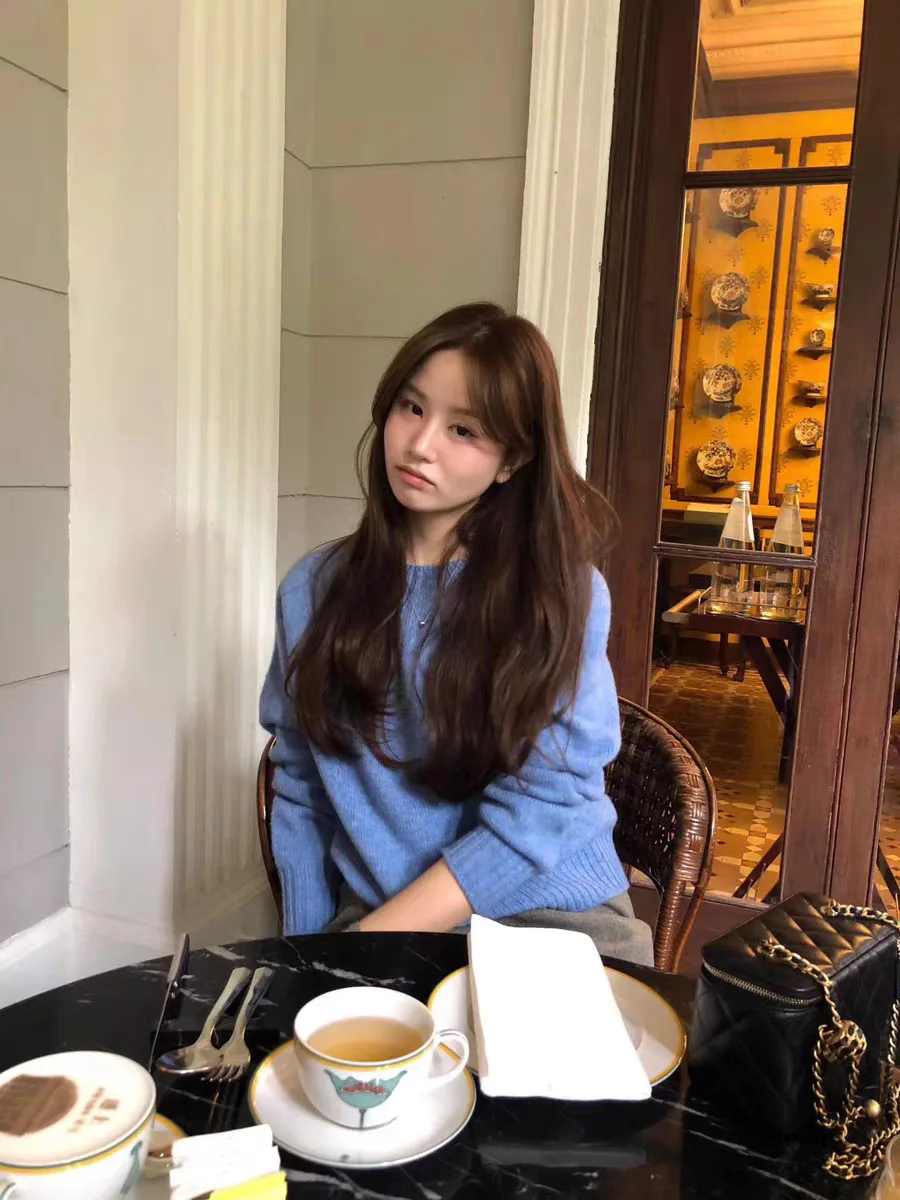 

Soft Cozy round Ne Loose Knitted Sweater Women Casual Pure Color Long Sve Top Dongda Gate OUCE Fem Faion Autumn Winter