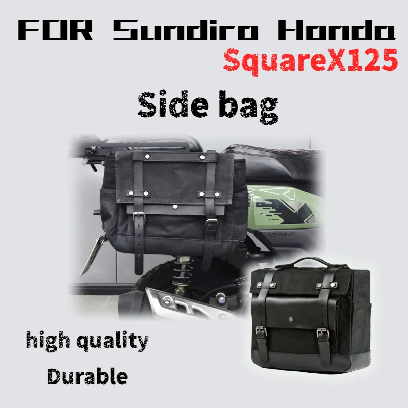 For Honda Square X125 modification: right-side quick-release side bag, side hanging plate bracket, canvas bag accessory.