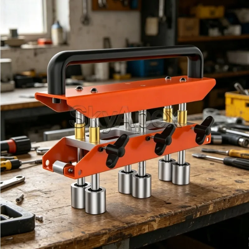 6 Roller Type 0-90° Large Radius Sheet Metal Roller Bender Manual Aluminum Standing Seam Roofing Tool Portable High Efficiency