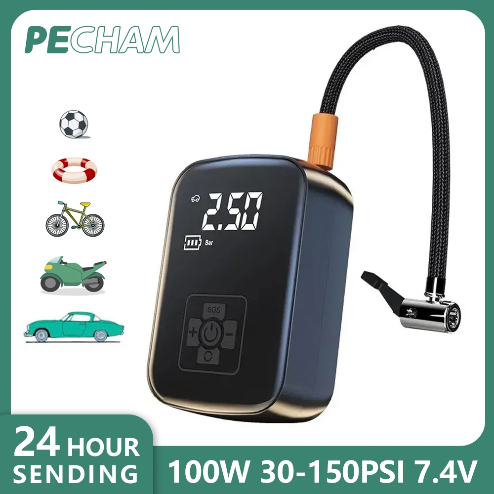 

PECHAM Wireless Car Air Compressor Air Pump Electric Tire Inflator Pump for Motorcycle Bicycle Boat AUTO Tyre Balls Inflatable