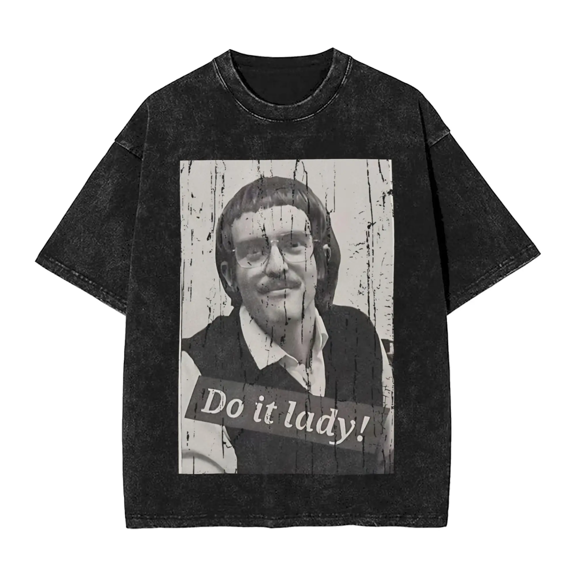 

Do it lady Trending забавная стираная футболка Мужские хлопковые футболки в уличном стиле Летние футболки в стиле хип-хоп с круглым вырезом Свободные топы больших размеров