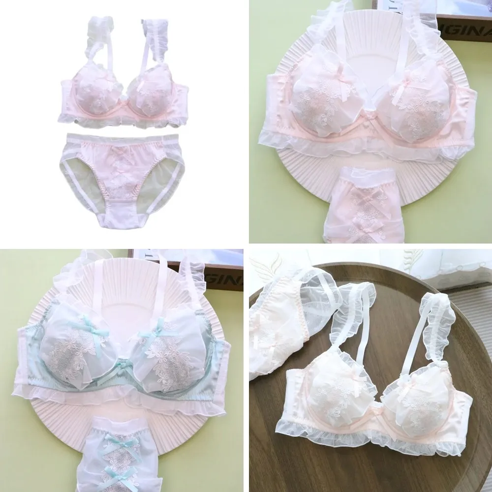 

Lace Ruffle Bralette Set: Sweet Summer Embroidery Underwear for Women & Girls