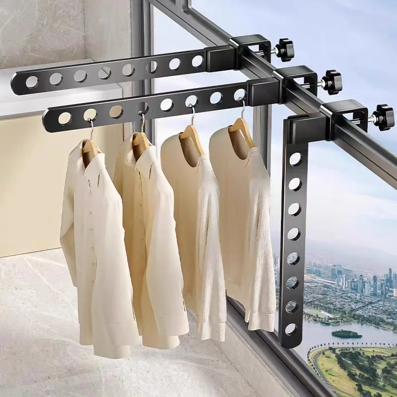 

No Punch Folding Drying Racks Balcony Bathroom Dormitory Drying Racks Window Drying Racks NEW