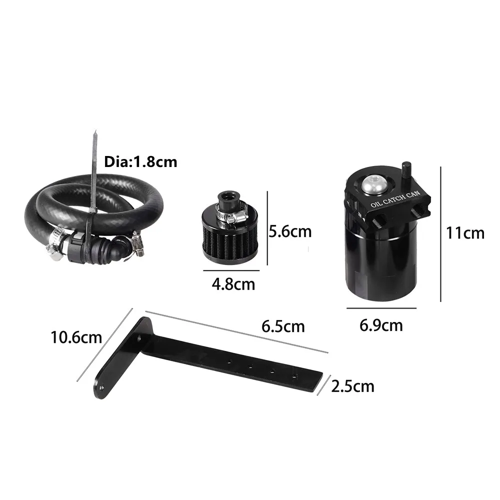 Tangki Penampung Oli Universal Polish Baffled Universal Aluminium dengan Filter Udara Breather