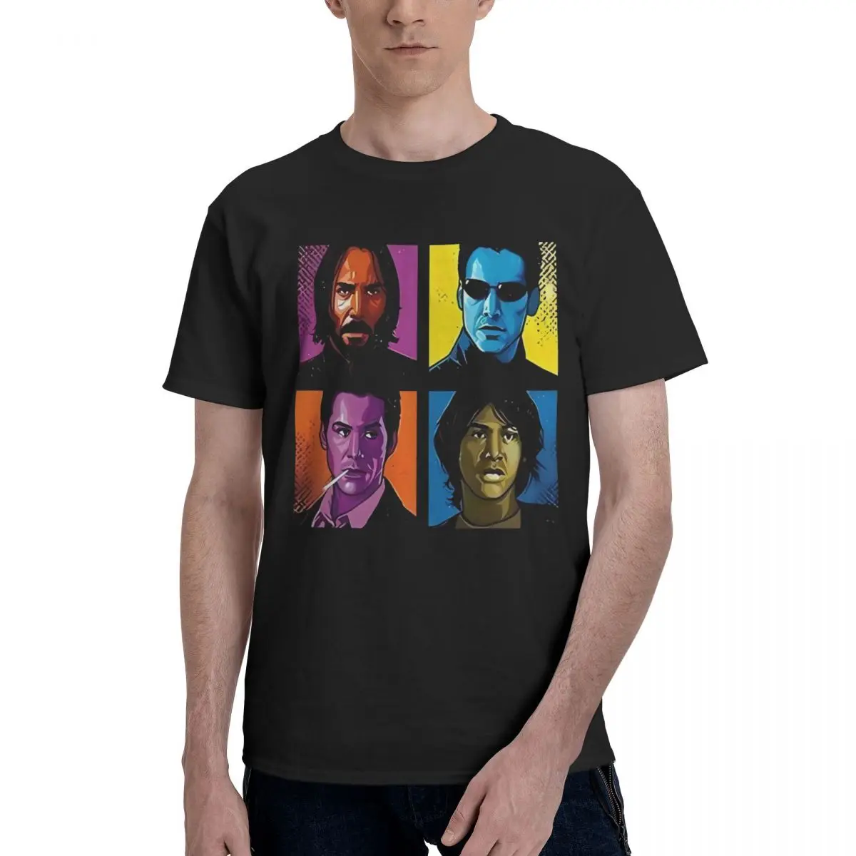 

John Wick The Matrix Constantine Camisetas Movies Keanu 100% Cotton Casual Breathable Confortable Tops Men's Clothing Brands