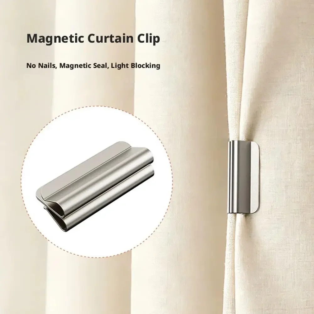 Magnetischer Vorhangverschluss, Abnehmbarer Vorhang-Fixierclip, Lichtschutz, Fensterdekoration, Magnetische Schnalle – Detail 2