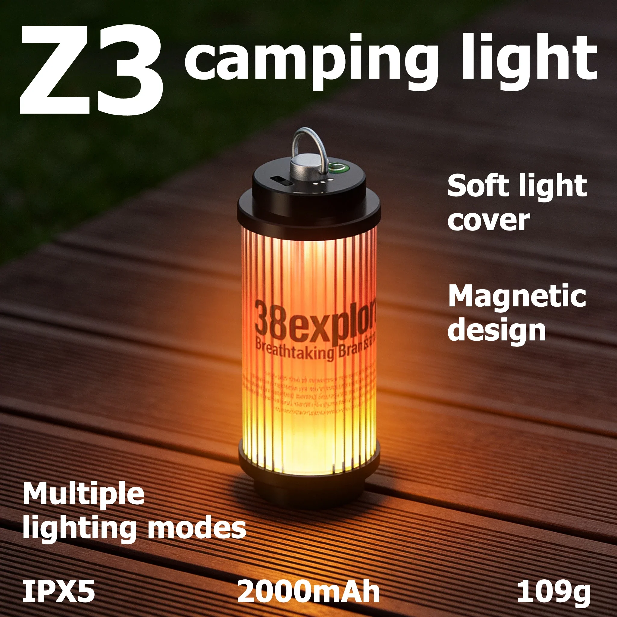 Z3 Light Type-C Rechargeable Camping Lanterns Outdoor Tent Lamp Powerful Mini LED Flashlights Camp Light