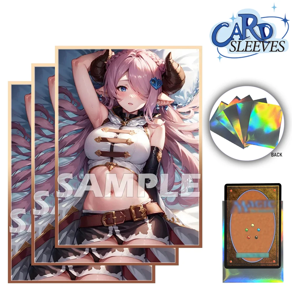 60 PCS 67X92MM Laser Anime Card Sleeves Board Game Cards Anti-tear and Anti-wear Shield Double Card Cover for MTG/PKM/PTCG