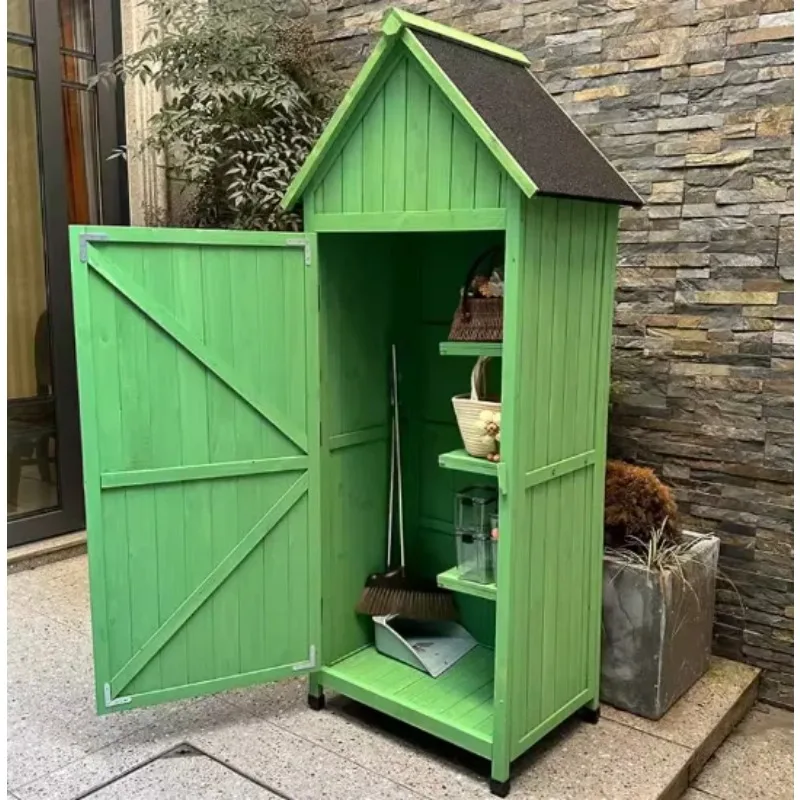 

Outdoor lockers solid wood toolbox garden storage cabinets rain-proof gardening balcony courtyard sundry finishing