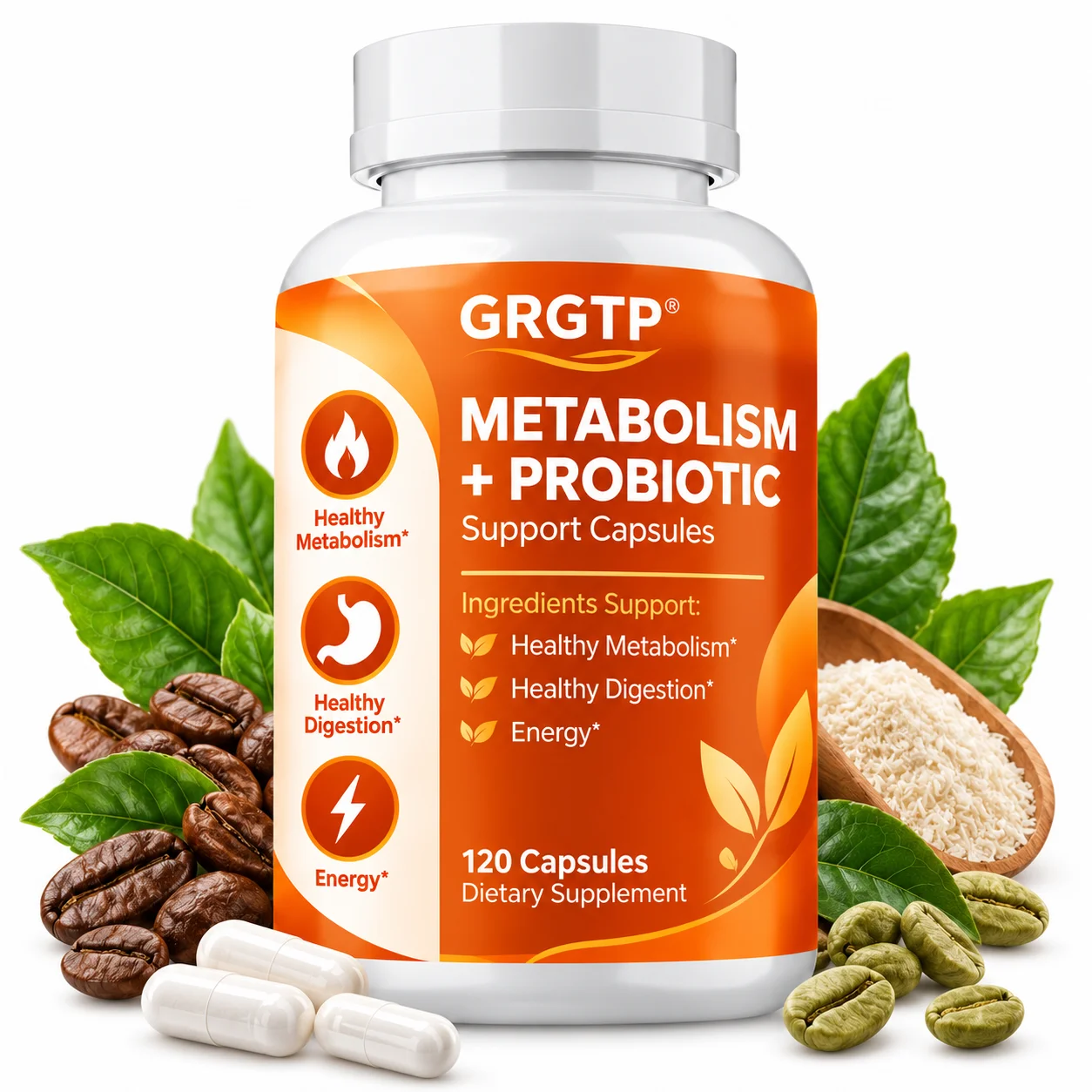 Metabolism + Probiotics - For Energy, Balance Intestinal Flora, Promotes Skin, Gut and Digestive Health, Regular Bowel Movements