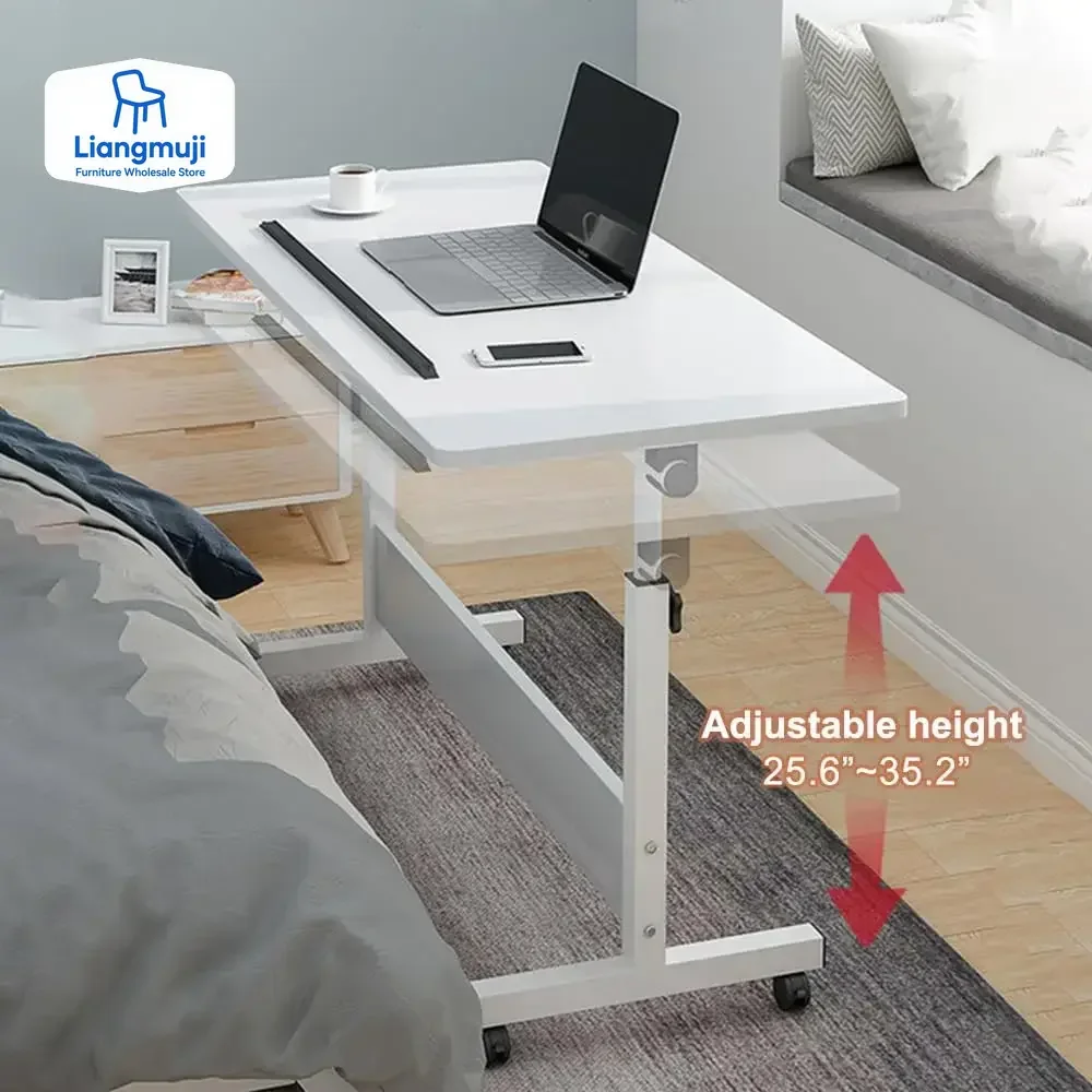 

Rolling Desk Adjustable Height,Rolling Computer Cart,Portable Laptop Desk,Small Adjustable Home Office Desk,Rolling Laptop Desk