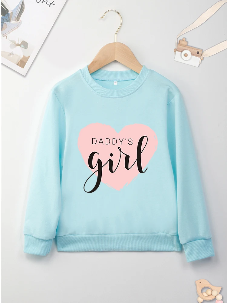 High Quality Kids Pink Sweatshirts Dropship Y2K Minimalist Graphic Daddy\'s Girl Letters All-match Trendy Child Sweater Clothes