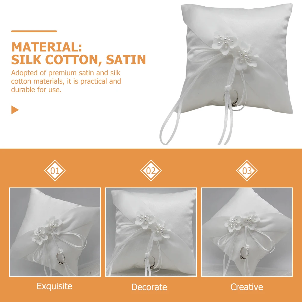 

Pearl Ring Pad Wedding Pillow Cushion Table Decorations Decorate for Tables Photo Props Satin Pearls Party Bride