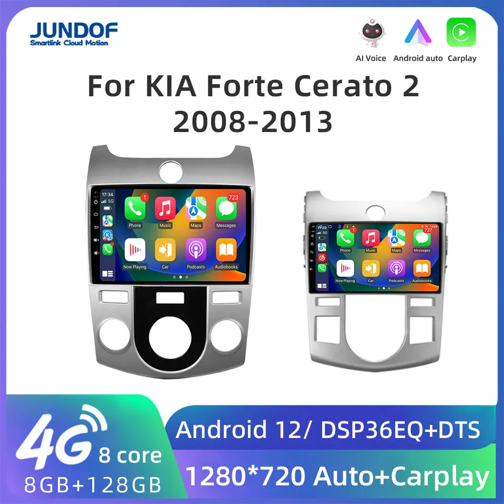 

Jundof 2 Din Android 11 Car Radio Multimedia Video Player Navigation GPS For Kia forte Cerato 2 TD 2008-2013 4G Carplay Head Un