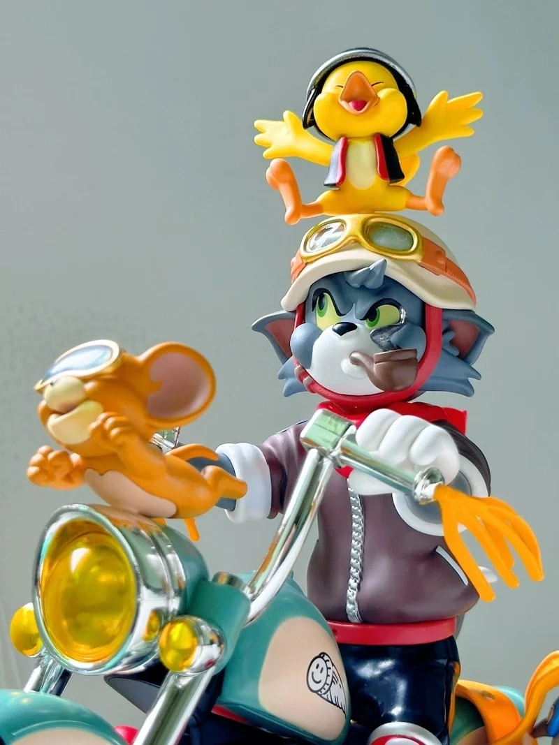 Tom And Jerry Classic Vintage Motorcycle Toy Gift Cat And Mouse Tide Play Fun Fashion Table Top Creative Decorative Model Gift