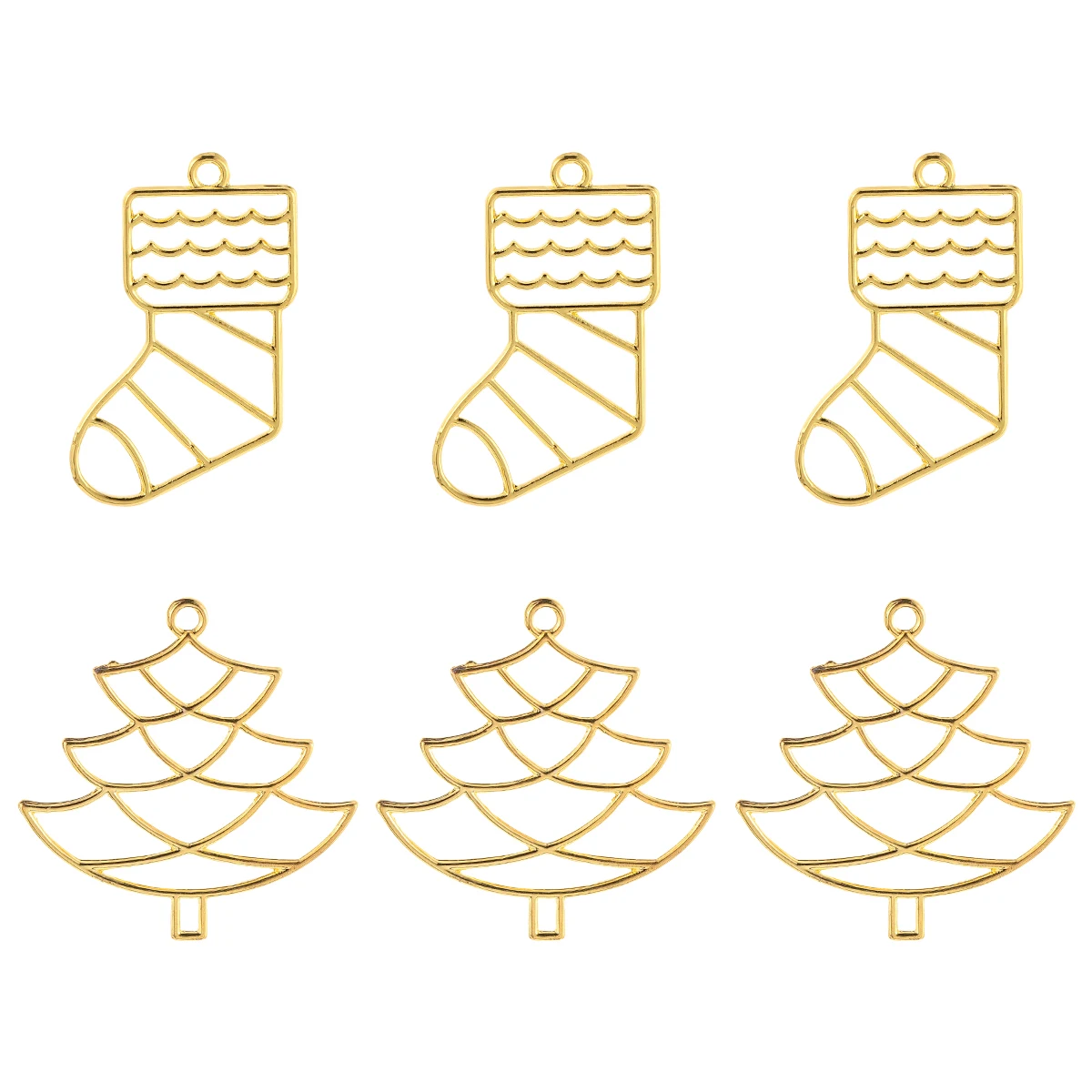 

20 Pcs Hollow Alloy Pendant Frames for DIY Christmas Jewelry Making Crafts Lightweight Durable Zinc Necklace Molds