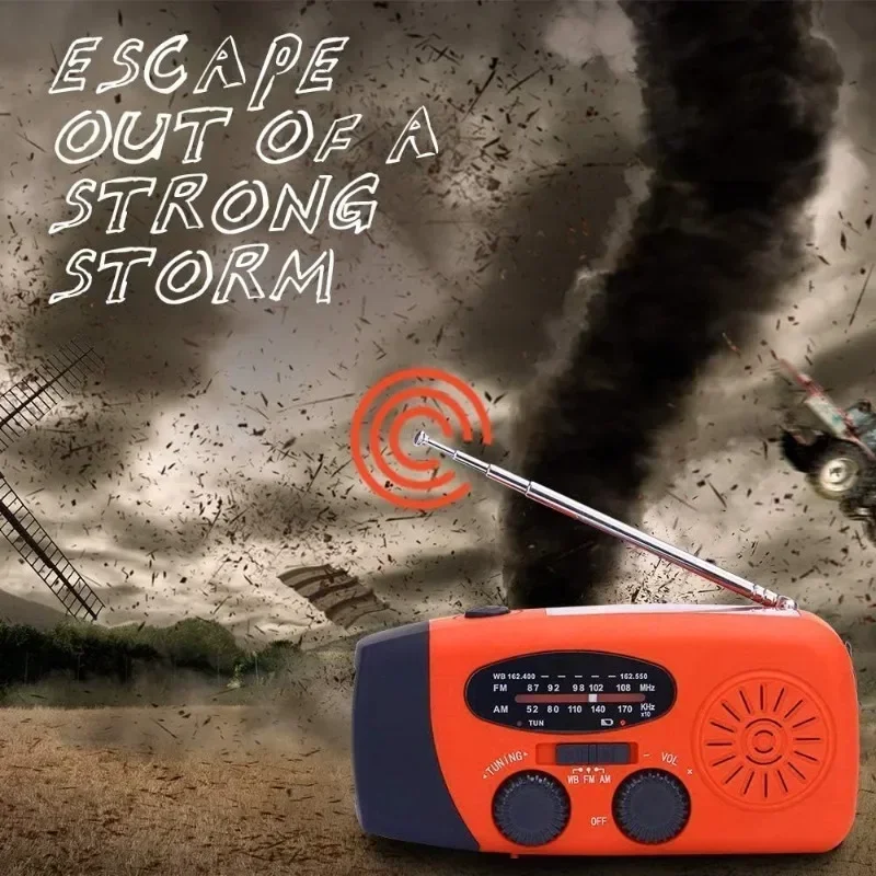 Ręcznie Radio na baterie słoneczne przenośny Power Bank AM/FM/NOAA awaryjne Radio pogodowe dla huraganu trzęsienia ziemi