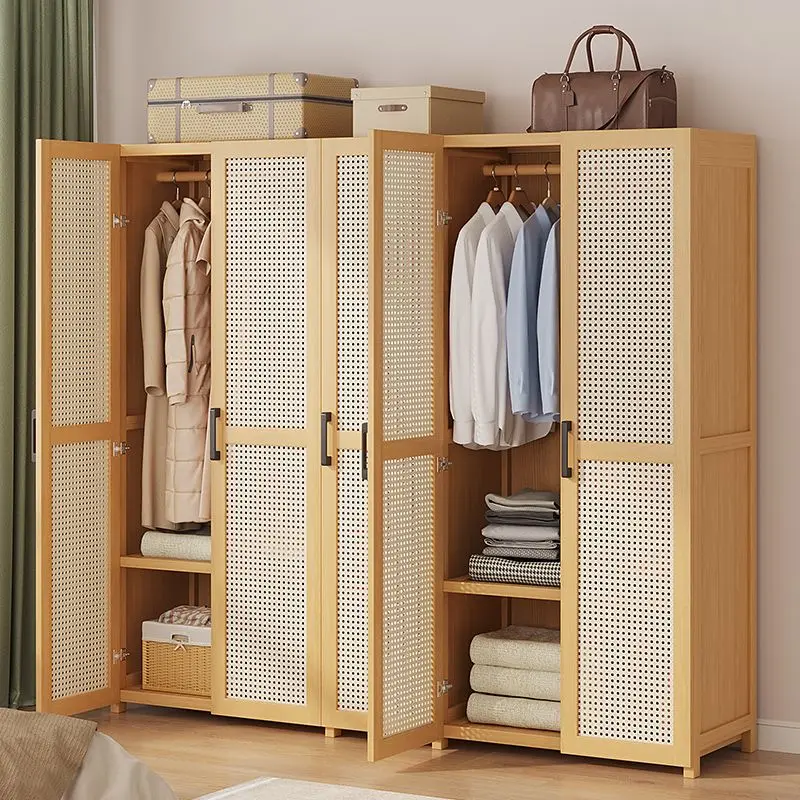 Nordic Minimalist Closet Wooden Display Wearable Modular Storage Clothes Wardrobe Partitions Makeup Muebles Trendy Furniture