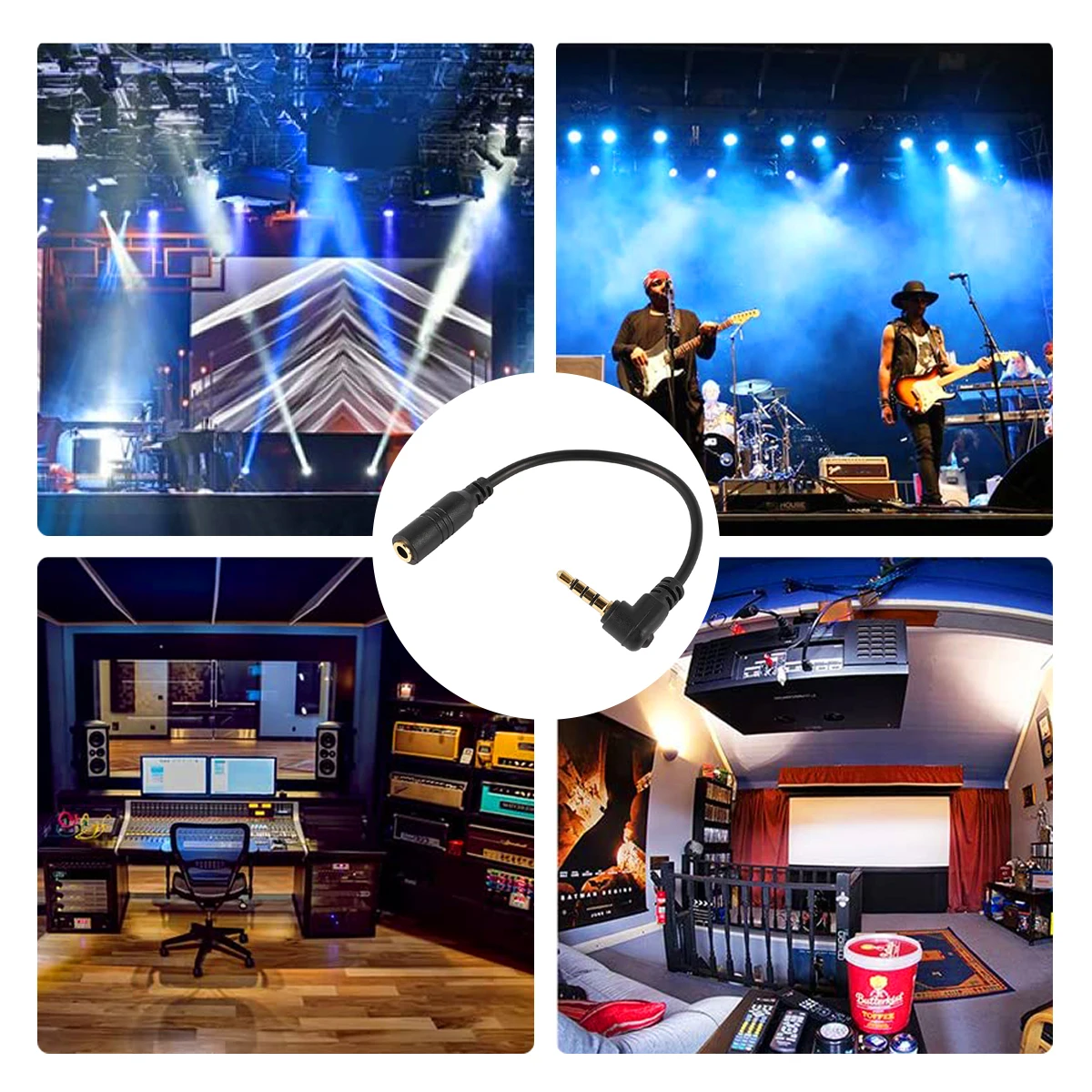 2pcs 3.5Mm Trs To Trrs Adapter Cable Microphone Converter For Phone Camera Recorder Gold Plated Noise Reduction Wide Sound